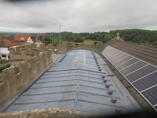 A new aisle roof in Wiltshire just completed by Ellis & co